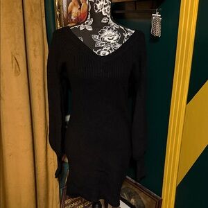 Fashion Nova Black Knit Mini Dress